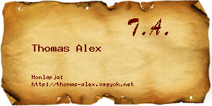 Thomas Alex névjegykártya